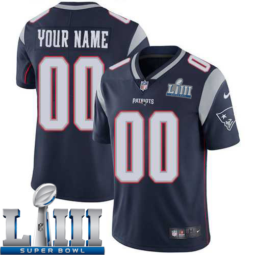 Custom Men New England Patriots Navy Limited Vapor Untouchable Nike 2019 Super Bowl LIII NFL Jersey->women nfl jersey->Women Jersey